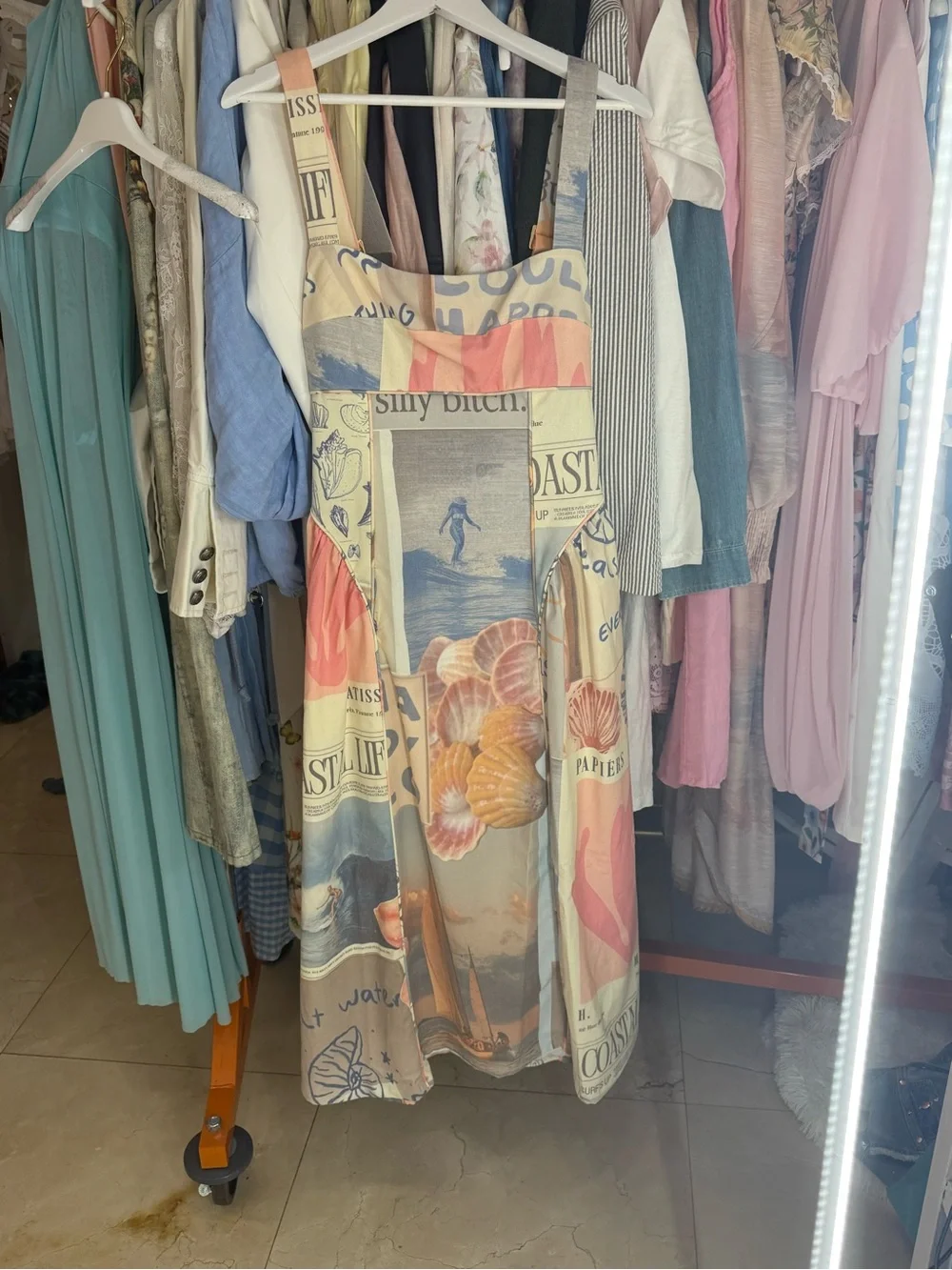 GRECIA Vintage Collage Print Midi Sundress in Multicolor - Picture 3 of 3